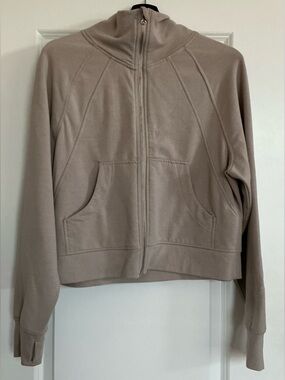 Danskin Cream Zip up with thumb holes